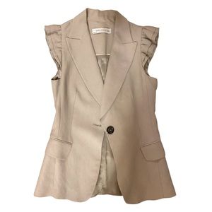 ZARA Linen Beige Vest-Jacket With Ruffles - old new!